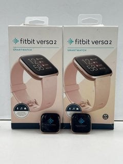 2 X FITBIT VERSA 2 HEALTH & FITNESS TRACKER IN COPPER ROSE/ PINK: MODEL NO FB507 (WITH BOX, STRAPS AND 1 CHARGING CABLE) [JPTM124397]