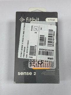 FITBIT SENSE 2 HEALTH + FITNESS SMARTWATCH IN GRAPHITE ALUMINIUM CASE & SHADOW GREY INFINITY BAND: MODEL NO FB521 (WITH BOX & ALL ACCESSORIES) [JPTM124534]