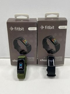 2 X FITBIT CHARGE 5 HEALTH & FITNESS TRACKER IN GRAPHITE: MODEL NO FB423 (WITH BOX, STRAPS & CHARGING CABLES) [JPTM124783]