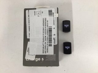 2 X FITBIT CHARGE 5 HEALTH & FITNESS TRACKERS IN BLACK: MODEL NO FB423 (WITH CHARGER CABLES & STRAPS) [JPTM124403]