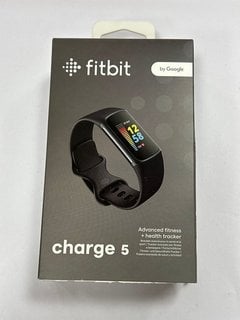 FITBIT BY GOOGLE CHARGE 5 FITNESS + HEALTH TRACKER IN GRAPHITE STAINLESS STEEL CASE & LUNAR WHITE STRAP: MODEL NO FB 421 (WITH BOX) [JPTM124769]