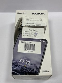 NOKIA G11 64 GB SMARTPHONE IN ICE: MODEL NO TA-1401 (WITH BOX & ALL ACCESSORIES) [JPTM124616]