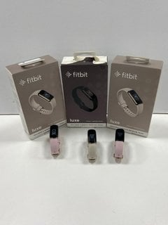 3 X FITBIT LUXE HEALTH & FITNESS TRACKER IN GOLD/BLACK: MODEL NO FB422 (WITH BOX, STRAPS & CHARGING CABLES) [JPTM124465]