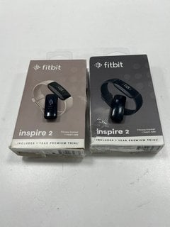 2 X FITBIT INSPIRE 2 HEALTH & FITNESS TRACKER IN BLACK/WHITE: MODEL NO FB418 (WITH BOX, STRAPS & CHARGING CABLE) [JPTM124454]