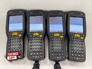 QTY OF 4 HONEYWELL DOLPHIN 99EX HANDHELD MOBILE COMPUTERS: MODEL NO 99EXLW (WITH BATTERY) [JPTM124349]