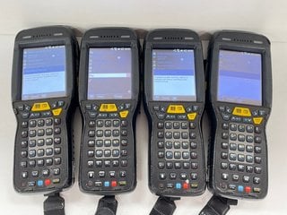 QTY OF 4 HONEYWELL DOLPHIN 99EX HANDHELD MOBILE COMPUTERS: MODEL NO 99EXLW (WITH BATTERY) [JPTM124344]