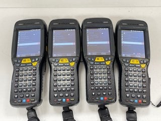 QTY OF 4 HONEYWELL DOLPHIN 99EX HANDHELD MOBILE COMPUTERS: MODEL NO 99EXLW (WITH BATTERY) [JPTM124565]