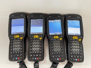 QTY OF 4 HONEYWELL DOLPHIN 99EX HANDHELD MOBILE COMPUTERS: MODEL NO 99EXLW (WITH BATTERY) [JPTM124579]