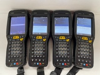 QTY OF 4 HONEYWELL DOLPHIN 99EX HANDHELD MOBILE COMPUTERS: MODEL NO 99EXLW (WITH BATTERY) [JPTM124621]