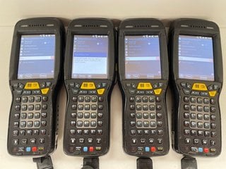 QTY OF 4 HONEYWELL DOLPHIN 99EX HANDHELD MOBILE COMPUTERS: MODEL NO 99EXLW (WITH BATTERY) [JPTM124822]