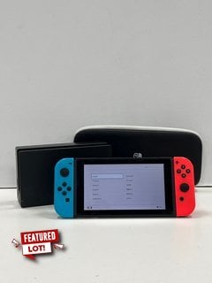 NINTENDO SWITCH 32 GB GAMES CONSOLE IN RED/BLUE: MODEL NO HAC-001 (-01, WITH CASE & DOCK) [JPTM124659]