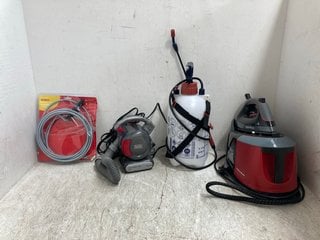 4 X ASSORTED ITEMS TO INCLUDE SPEAR AND JACKSON 5L PRESSURE SPRAYER, MORPHY RICHARDS POWER STEAM ELITE STEAM GENERATOR: LOCATION - H16