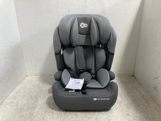 KINDERKRAFT CHILDRENS HIGH BACK CAR SEAT IN GREY: LOCATION - H16