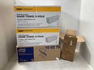 3 X BOXES OF ASSORTED HYGIENE ROLLS TO INCLUDE 9'' DESK FAN: LOCATION - G16