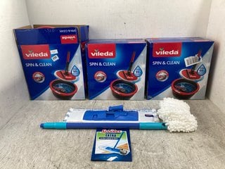 4 X ASSORTED VILEDA AND SPONTEX CLEANING MOP SETS: LOCATION - G15