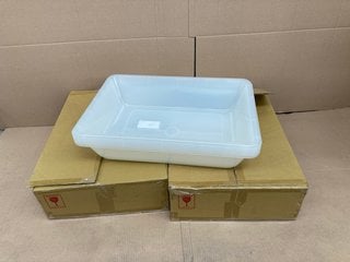 2 X BOXES OF MULTI PACKS OF CLEAR PLASTIC STORAGE RECTANGULAR BOXES: LOCATION - G11