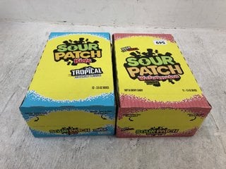 2 X BOXES OF SOUR PATCH KIDS IN WATERMELON AND TROPICAL FLAVOURS BB: 03/25: LOCATION - F0