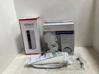 3 X ASSORTED ITEMS TO INCLUDE WILAND PTC HEATER, HOMECRAFT SAVANAH RAISED TOILET SEAT: LOCATION - H0