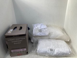 QTY OF ASSORTED JOHN LEWIS AND PARTNERS ITEMS TO INCLUDE SUPER KING SIZE LIGHT COTTON COMFORT DUVET: LOCATION - F6