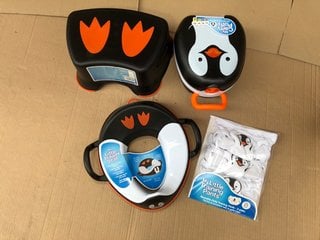 BOX OF MY LITTLE TRAINER CHILDRENS PENGUIN PRINT TOILET SEATS: LOCATION - F8