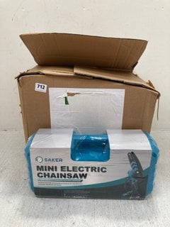 QTY OF ASSORTED ITEMS TO INCLUDE SAKER MINI ELECTRIC CHAINSAW: LOCATION - F11