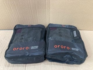 2 X ORORO MENS 4 - ZONE HEATED CLASSIC VESTS IN BLACK SIZE: L RRP - £338: LOCATION - F15