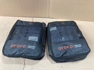 2 X ORORO MENS 4 - ZONE HEATED CLASSIC VESTS IN BLUE SIZE: XL RRP - £338: LOCATION - F17