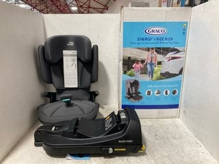 GRACO ENERGI I - SIZE R129 MULTI AGE CAR SEAT WITH ISOFIX AND TOP TETHER TO INCLUDE BRITAX ROMER KIDFIX 2 Z - LINE CAR SEAT IN MIDNIGHT GREY COMBINED RRP - £283: LOCATION - H3