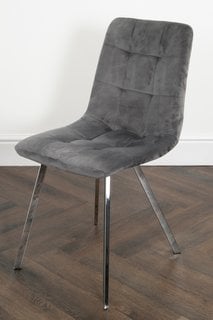 SQUARED GREY DINING CHAIRS (SET OF 2) - RRP £370: LOCATION - C8