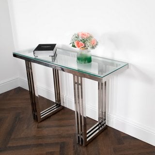 ZURICH SILVER CONSOLE TABLE - RRP £440: LOCATION - C8