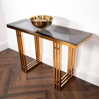 ZURICH GOLD CONSOLE TABLE - RRP £490: LOCATION - C8