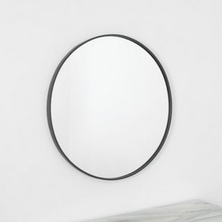 MANHATTAN MEDIUM ROUND WALL MIRROR IN SLIM STYLE GREY FRAME - RRP £200: LOCATION - C8