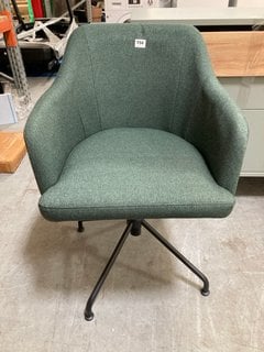 JOHN LEWIS & PARTNERS TUB OFFICE CHAIR IN MOSS GREEN FABRIC - RRP £179: LOCATION - B8