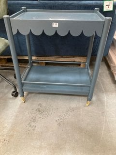 JOHN LEWIS & PARTNERS ANYDAY HEM DRINKS TROLLEY IN MARINE BLUE AND BRASS FINISH - RRP £149: LOCATION - C9