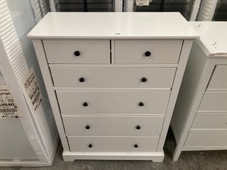 WALTON 2+4 DRAWER CHEST IN WHITE AND BLACKENED IRON FINISH: LOCATION - D3