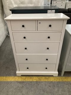 WALTON 2+4 DRAWER CHEST IN WHITE AND BLACKENED IRON FINISH: LOCATION - D3