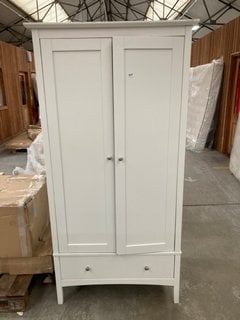 HASTINGS 2 DOOR 1 DRAWER DOUBLE WARDROBE IN WHITE FINISH: LOCATION - D7