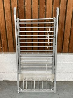 JOHN LEWIS & PARTNERS HEATED CLOTHES AIRER IN SILVER AND GREY - RRP £99: LOCATION - A6