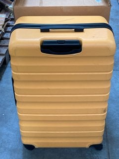 JOHN LEWIS & PARTNERS ANYDAY HARD SIDE SHELL SUITCASE IN YELLOW: LOCATION - A6