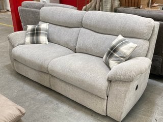 CONTEMPORARY STYLE LARGE 3 SEATER POWER RECLINER FABRIC SOFA IN LIGHT GREY FABRIC: LOCATION - B2