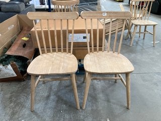 PAIR OF LOAF.COM NATTERBOX DINING CHAIR IN LIGHT OAK FINISH - RRP £560: LOCATION - A2