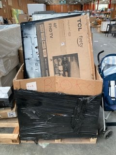 PALLET OF ASSORTED TV'S (PLEASE NOTE SPARES & REPAIRS ONLY - PCB BOARDS REMOVED): LOCATION - A3 (KERBSIDE PALLET DELIVERY)