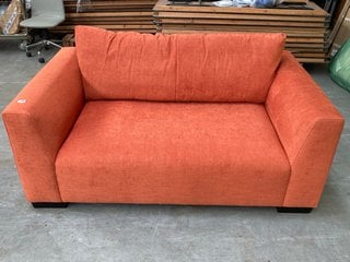 JOHN LEWIS & PARTNERS MEDIUM 2 SEATER SOFA IN BURNT ORANGE FABRIC: LOCATION - D7