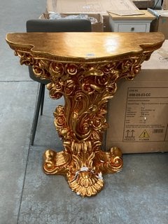 BOUDOIR FRENCH ORNATE CONSOLE TABLE IN GOLD EFFECT FINISH: LOCATION - B5