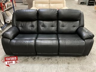 LA-Z-BOY EL PASO LARGE 3 SEATER POWER RECLINER LEATHER SOFA IN JET BLACK - RRP £2900: LOCATION - B3