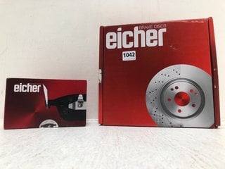 EICHER BRAKE DISCS TO FIT FERRARI/FIAT PART NO: 104 58 0709 TO INCLUDE EICHER BRAKE PADS TO FIT AUDI/SEAT LEON PART NO: 101 44 0569: LOCATION - BR3