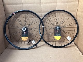 KX COMPO MTB 27.5 DISC FRONT WHEEL IN BLACK TO INCLUDE KX MTB 26" REAR WHEEL IN BLACK: LOCATION - BR7