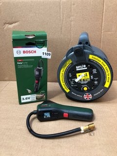 SMJ ELECTRICAL 4 SOCKET 15M EXTENSION REEL TO INCLUDE BOSCH EASY PUMP 3.6V CORDLESS COMPRESSED AIR PUMP: LOCATION - BR7