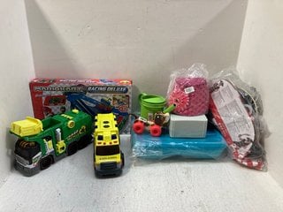 QTY OF ASSORTED CHILDRENS TOY ITEMS TO INCLUDE JOHN LEWIS & PARTNERS AMBULANCE CAR TOY: LOCATION - AR6