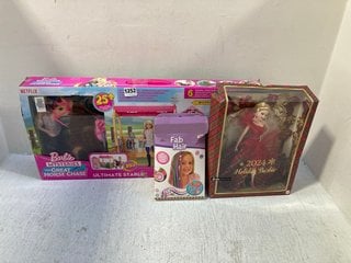 3 X ASSORTED KIDS TOY ITEMS TO INCLUDE BARBIE SIGNATURE 2024 HOLIDAY BARBIE DOLL: LOCATION - AR5